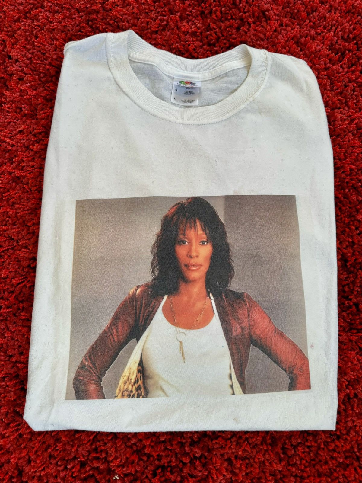 Band Tees × Rap Tees × Vintage Whitney Houston 90’s Vintage R&B Rap Box Logo Band T-Shirt Size US L / EU 52-54 / 3 - 1 Thumbnail