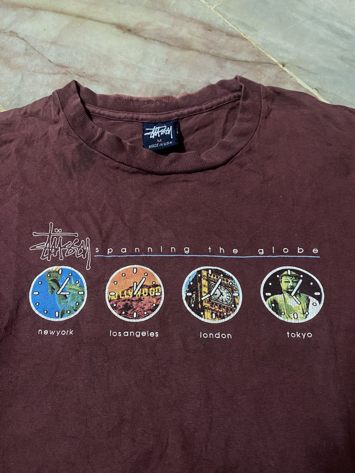 Stussy Vintage 1990s Stussy Spanning The Globe City Series T Shirt Size US M / EU 48-50 / 2 - 2 Thumbnail