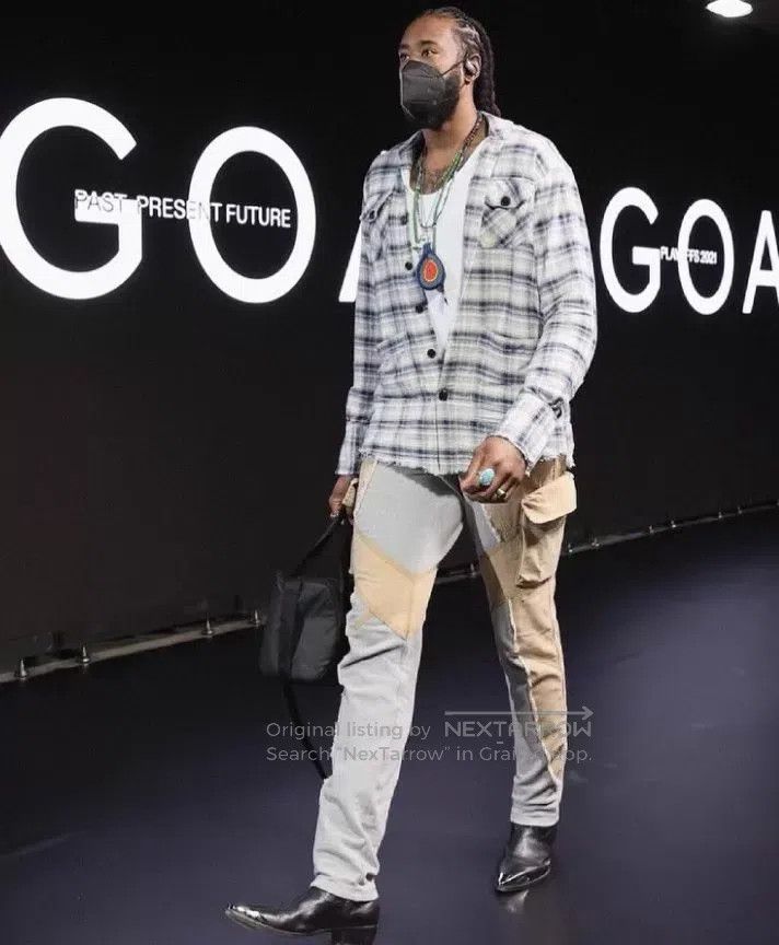 Greg Lauren Greg Lauren Loose denim plaid patchwork shirt Size US M / EU 48-50 / 2 - 8 Thumbnail