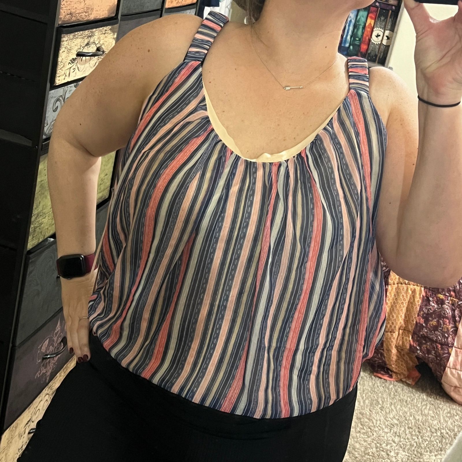 Other Misha Cropped Cami - Stitch Fix Striped Elastic Waist Top Size XXL / US 16-18 / IT 52-54 - 13 Thumbnail