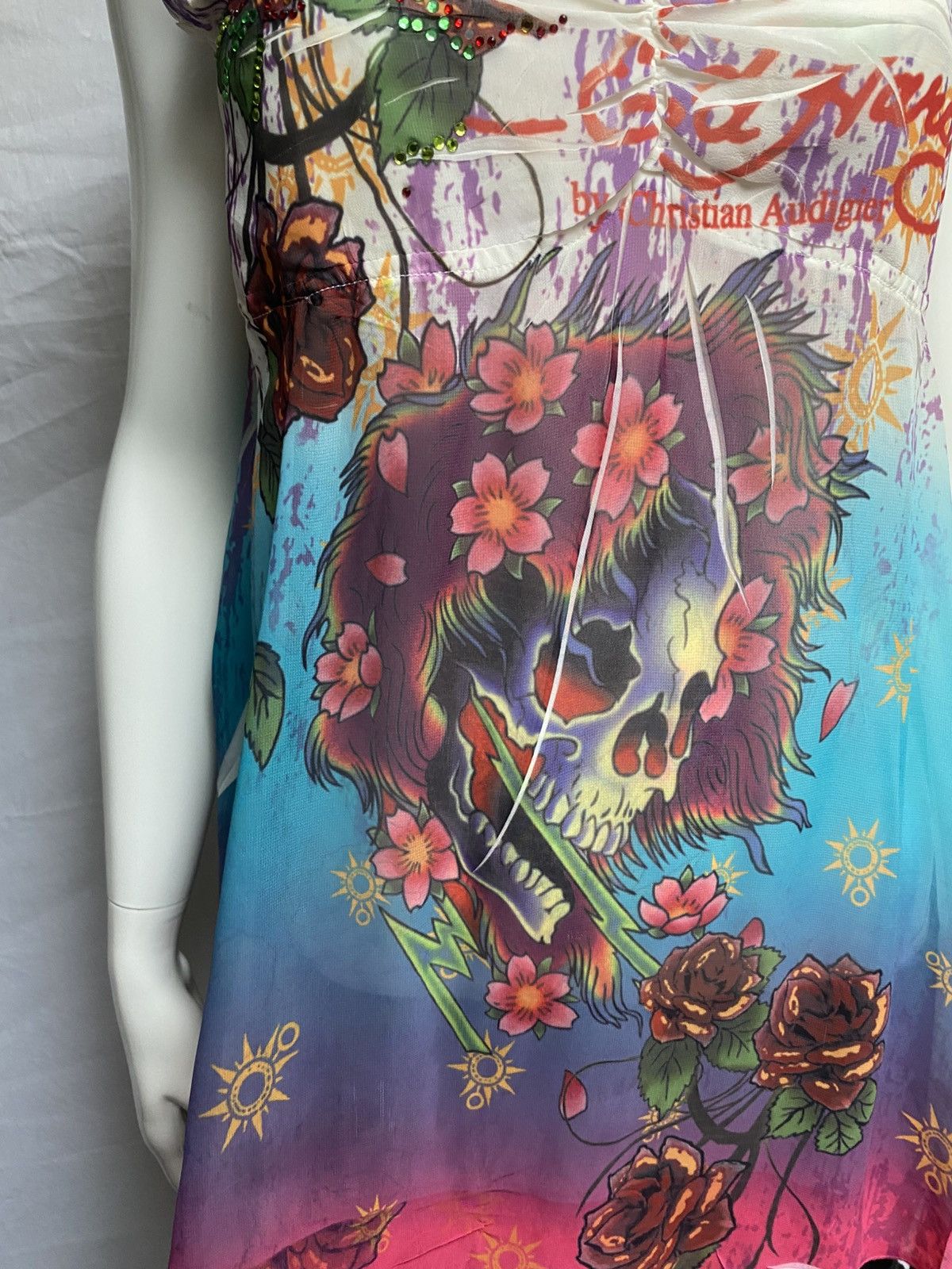Ed Hardy 2010s sleeveless structured Ed Hardy mesh blouse Size S / US 4 / IT 40 - 5 Thumbnail