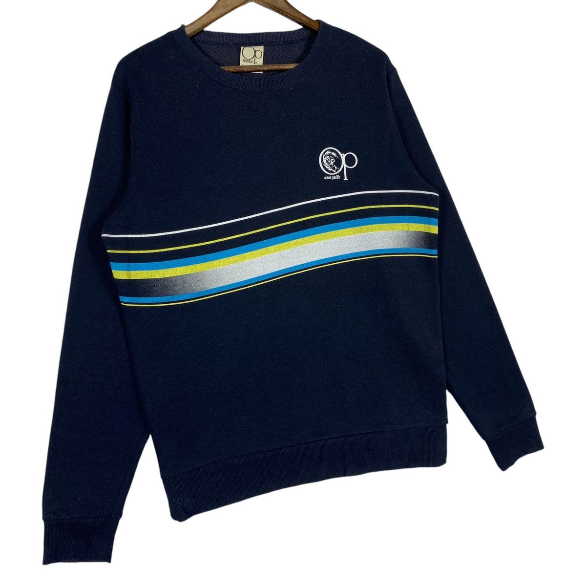 Ocean Pacific × Vintage Vintage Ocean Pasific Crewneck Sweatshirt Navy Blue Pullover Size US XL / EU 56 / 4 - 2 Thumbnail