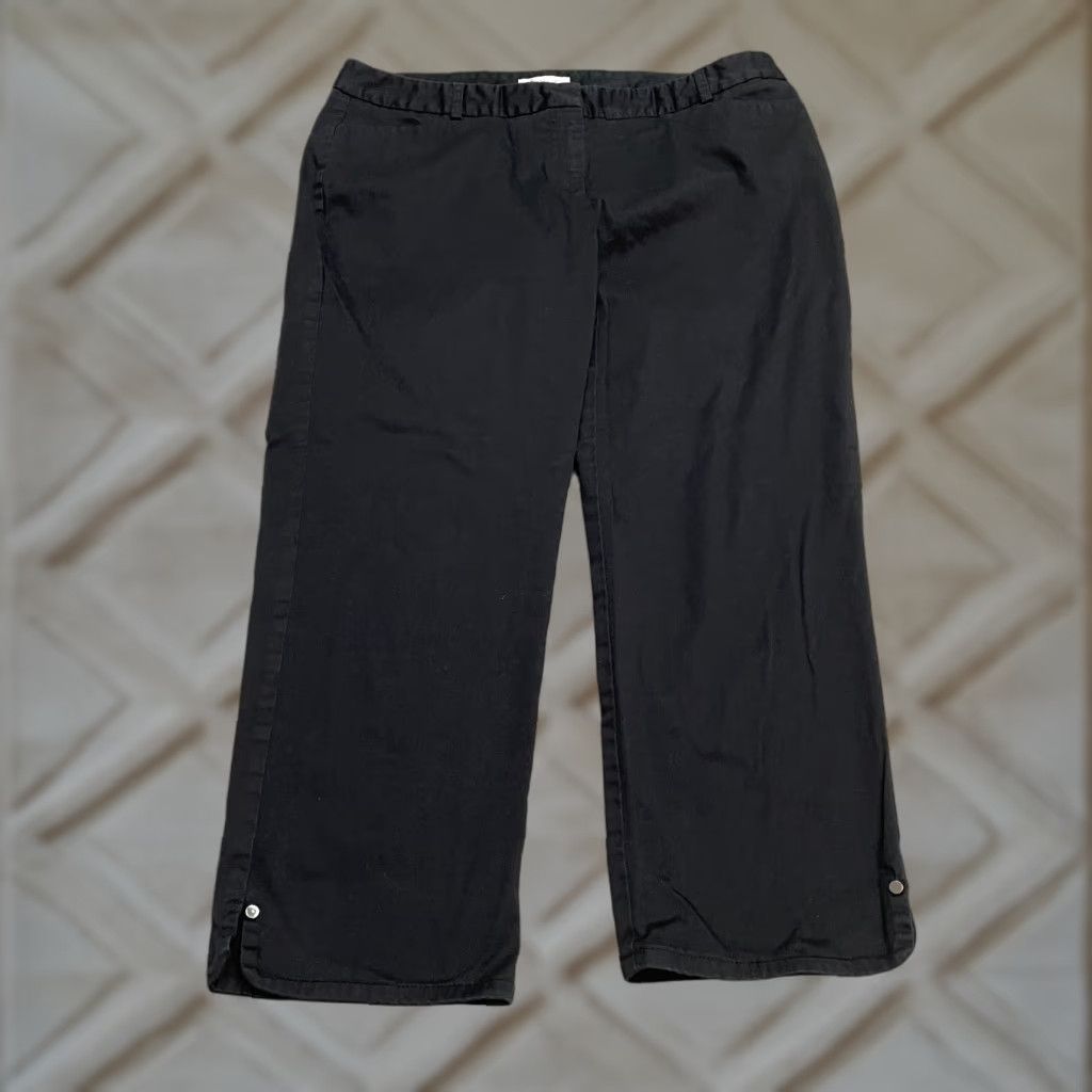 Van Heusen Van Heusen Pants Cropped 10 Black Mid Rise Cotton 34x23 Stretch Extensible Women Size 32" / US 10 / IT 46 - 1 Thumbnail
