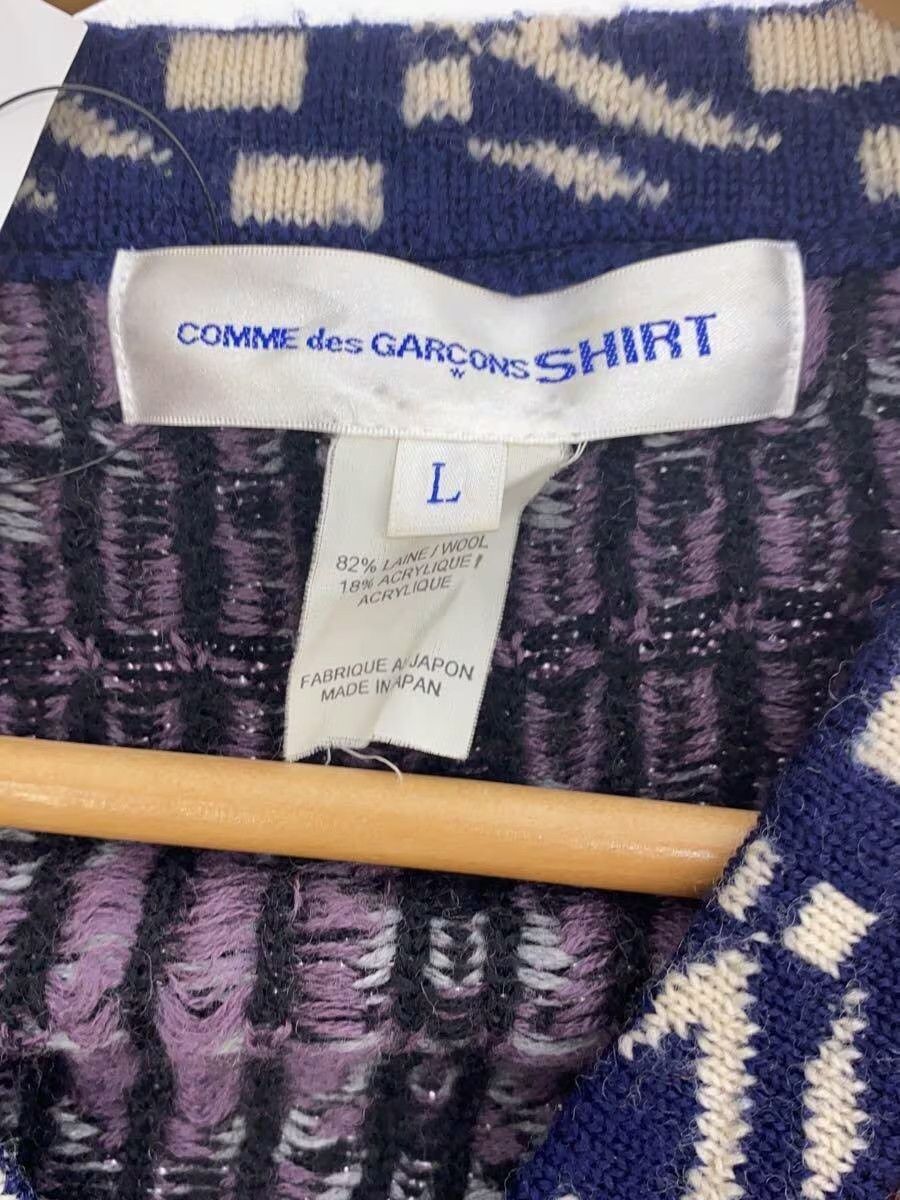 Comme des Garcons × Comme des Garcons SHIRT Panel Wool Knit Cardigan Size US L / EU 52-54 / 3 - 4 Thumbnail