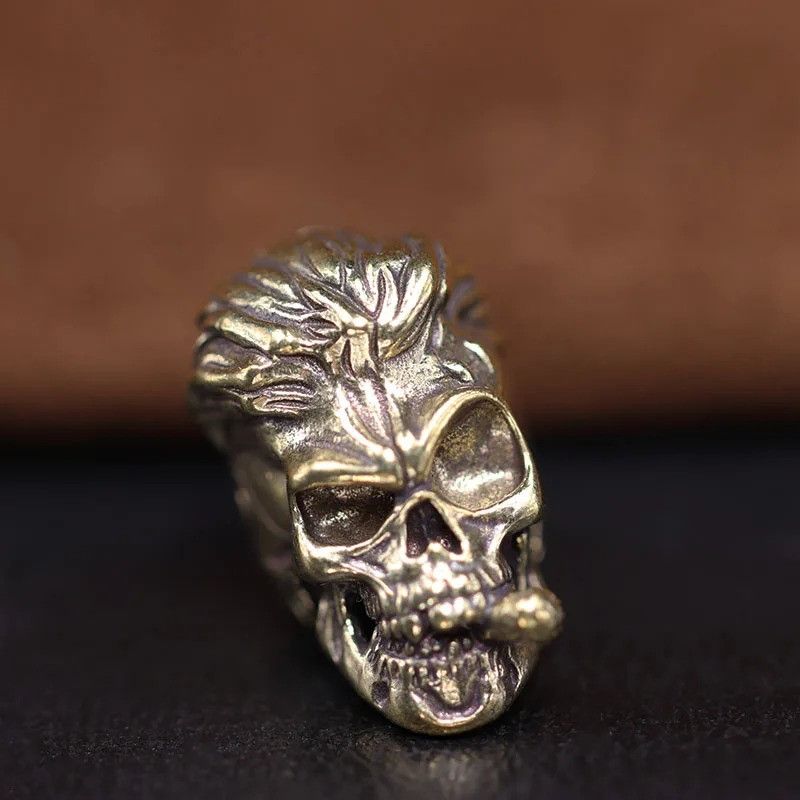 Handmade 3Pcs Smoking Skull Knife Beads Paracord Bead Zipper Umbrella Size ONE SIZE - 5 Thumbnail