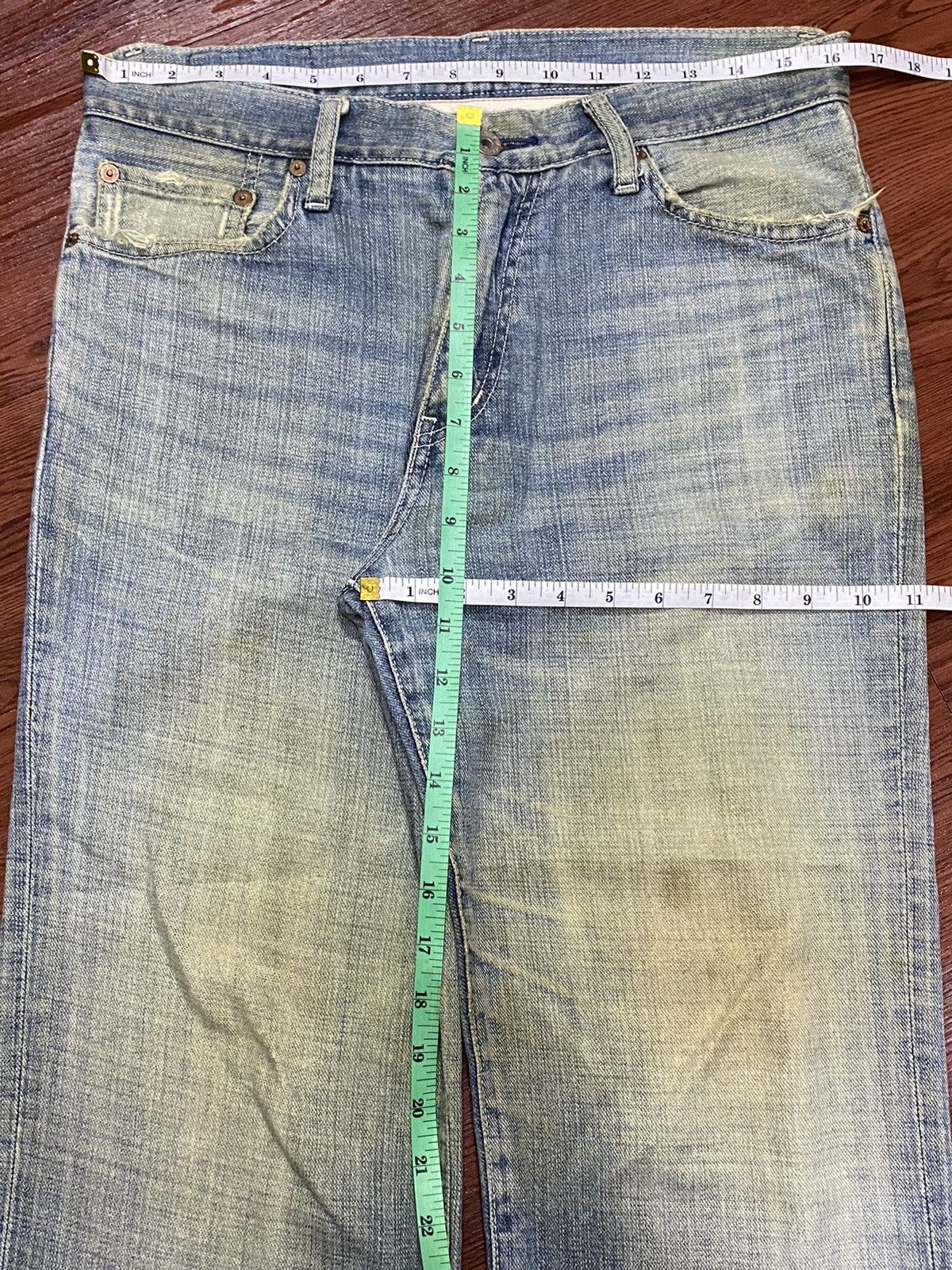 Japanese Brand Vintage Uniqlo S002 Faded Wash Loose Jeans Size US 33 - 14 Thumbnail
