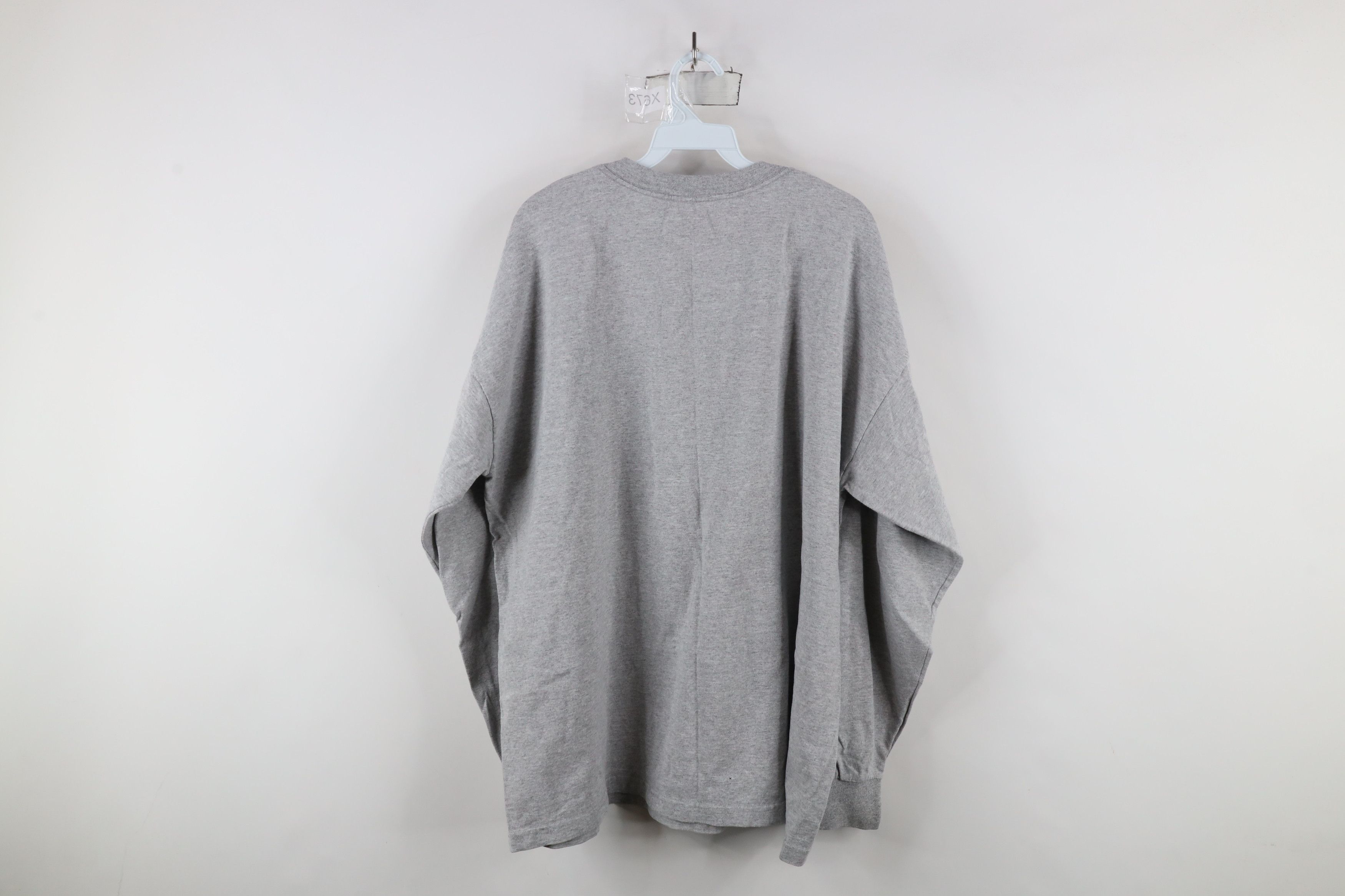 Adidas × Vintage Vintage 90s Adidas Logo Long Sleeve T-Shirt Heather Gray USA Size US XXL / EU 58 / 5 - 8 Thumbnail