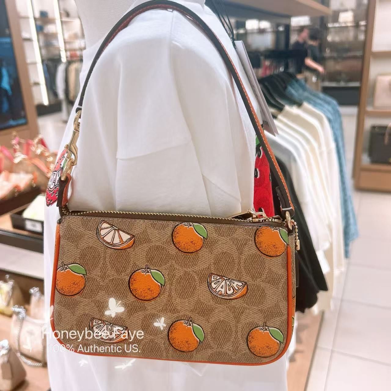 Coach Nolita 19 In Signature Canvas With Orange Print CAL27 Size ONE SIZE - 4 Thumbnail