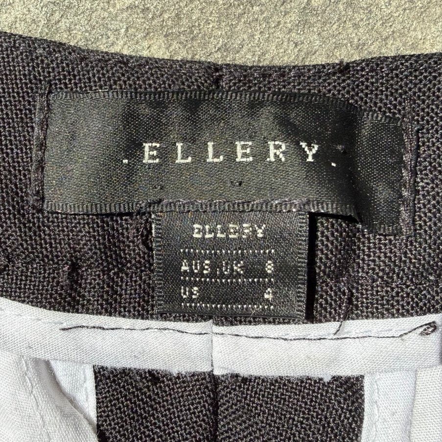 ELLERY Ellery Black Flared Trousers White Contrast Stitching Size 4 Size 27" / US 4 / IT 40 - 2 Thumbnail