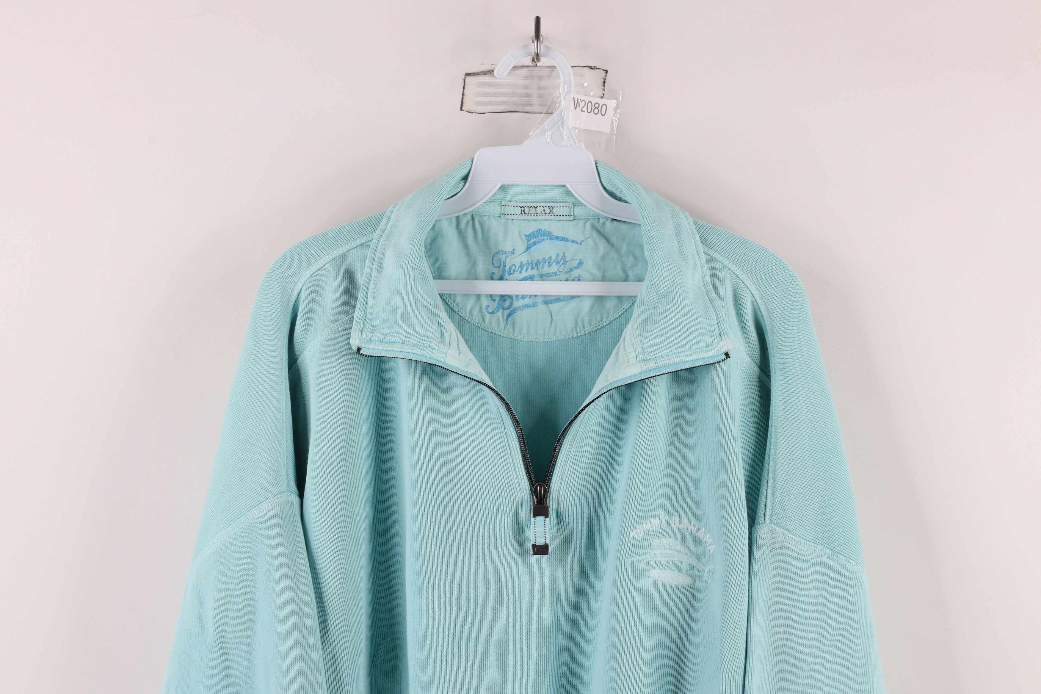 Tommy Bahama × Vintage Vintage Tommy Bahama Relax Knit Half Zip Pullover Sweater Size US XXL / EU 58 / 5 - 2 Thumbnail