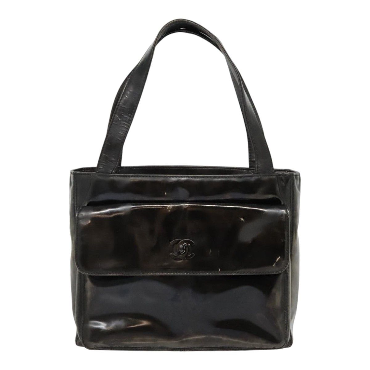 Chanel Coco Mark Black Patent Leather Tote Bag (Pre-Owned) Size ONE SIZE - 1 Thumbnail