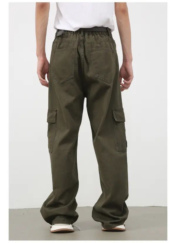 Japanese Brand Misuzu x Yuko Loose elastic waist straight-leg cargo jeans Size US 32 / EU 48 - 3 Thumbnail