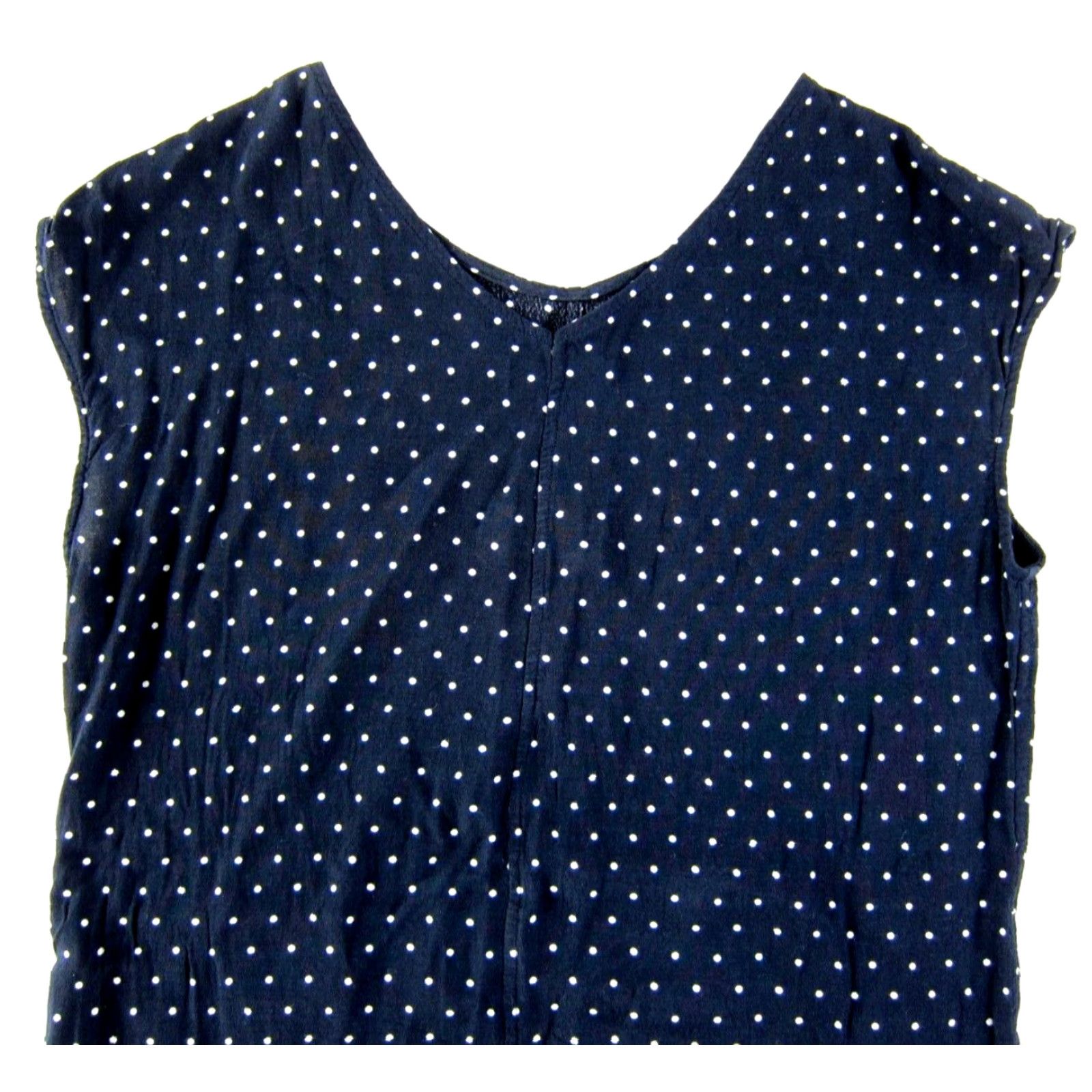 Madewell Madewell Navy Blue White Polka Dot Cap Sleeve Tunic Shift Dress Small Size S / US 4 / IT 40 - 5 Thumbnail