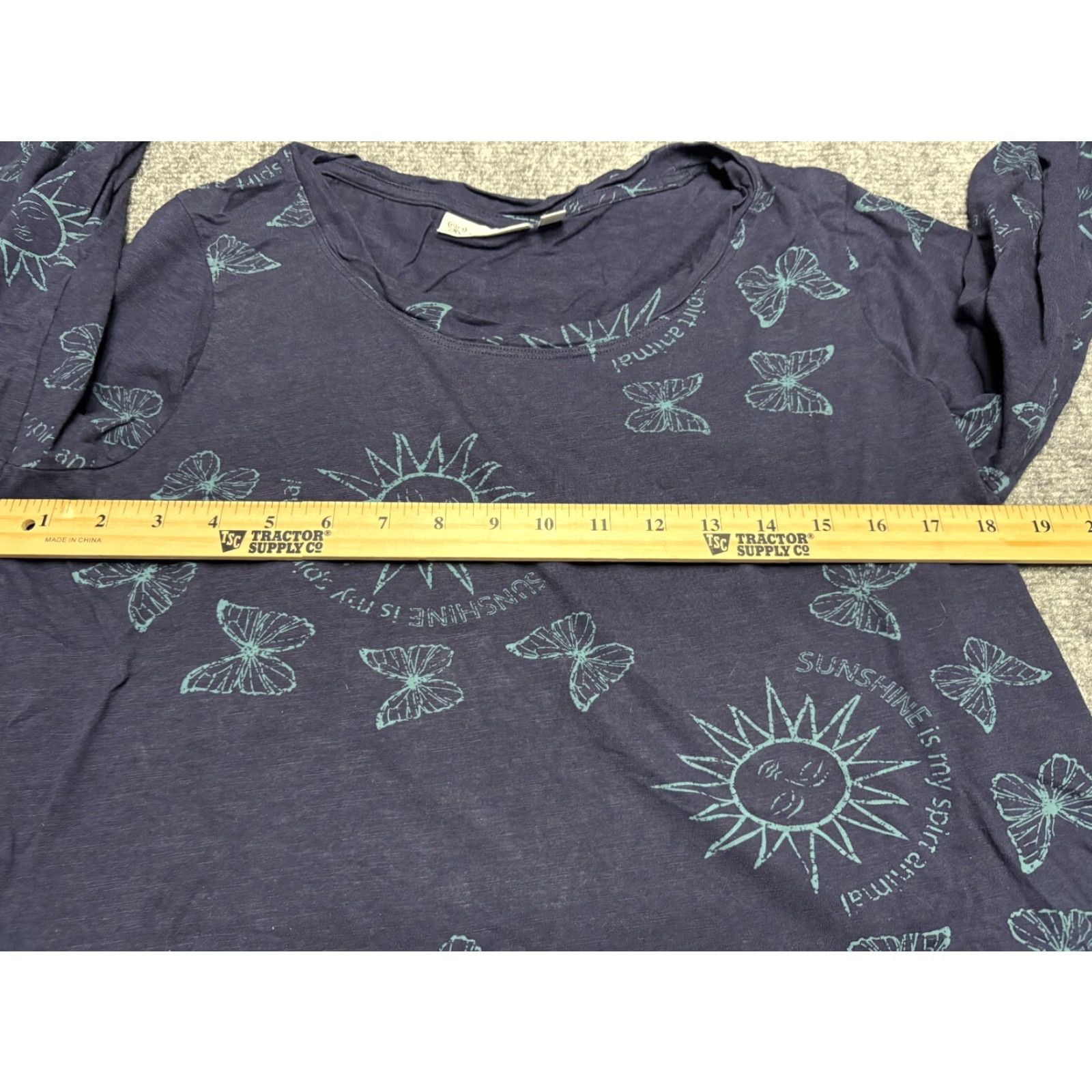 Vintage **Rafaella Blue Sun Butterfly Top Women Large** User: Rafaella Blue Sun Butterfly Top Women Large Size L / US 10 / IT 46 - 4 Thumbnail
