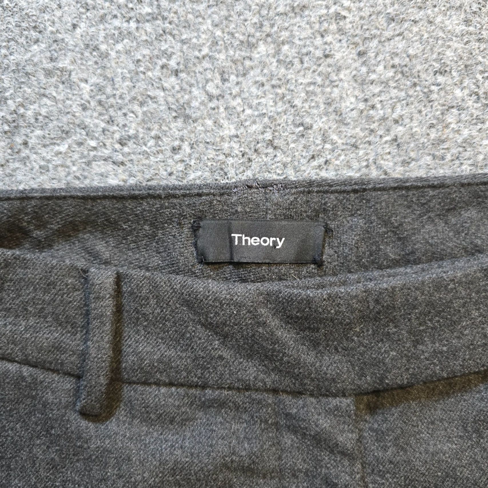 Theory Theory Pants Womens Size 12 Gray Melange Flannel Wide-Leg Crop Capsule Dress Pants Mens Womens Size 34" / US 12 / IT 48 - 4 Thumbnail