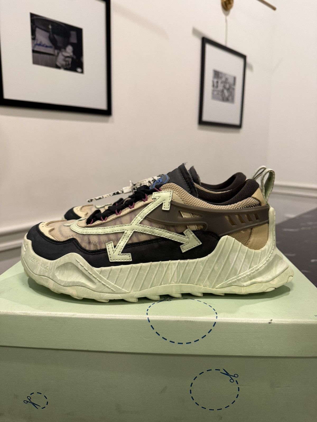 Off-White Off-white Odsy-1000 Green marble Size US 12 / EU 45 - 2 Thumbnail