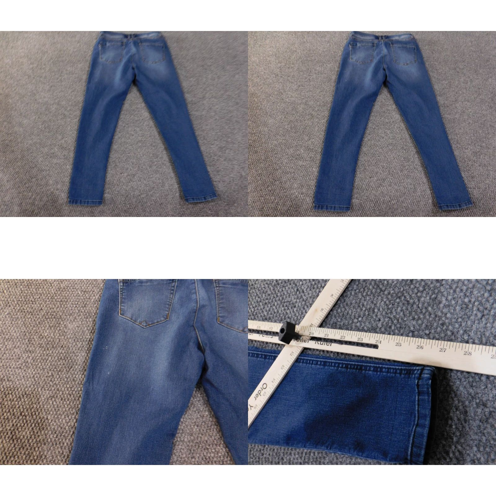 Vintage Democracy Jeans Straight Womens 8 Blue Denim Cotton Stretch Waist 30 In Regular Rise 27 In Inseam Zipper Vintage No Size 30" / US 8 / IT 44 - 8 Thumbnail