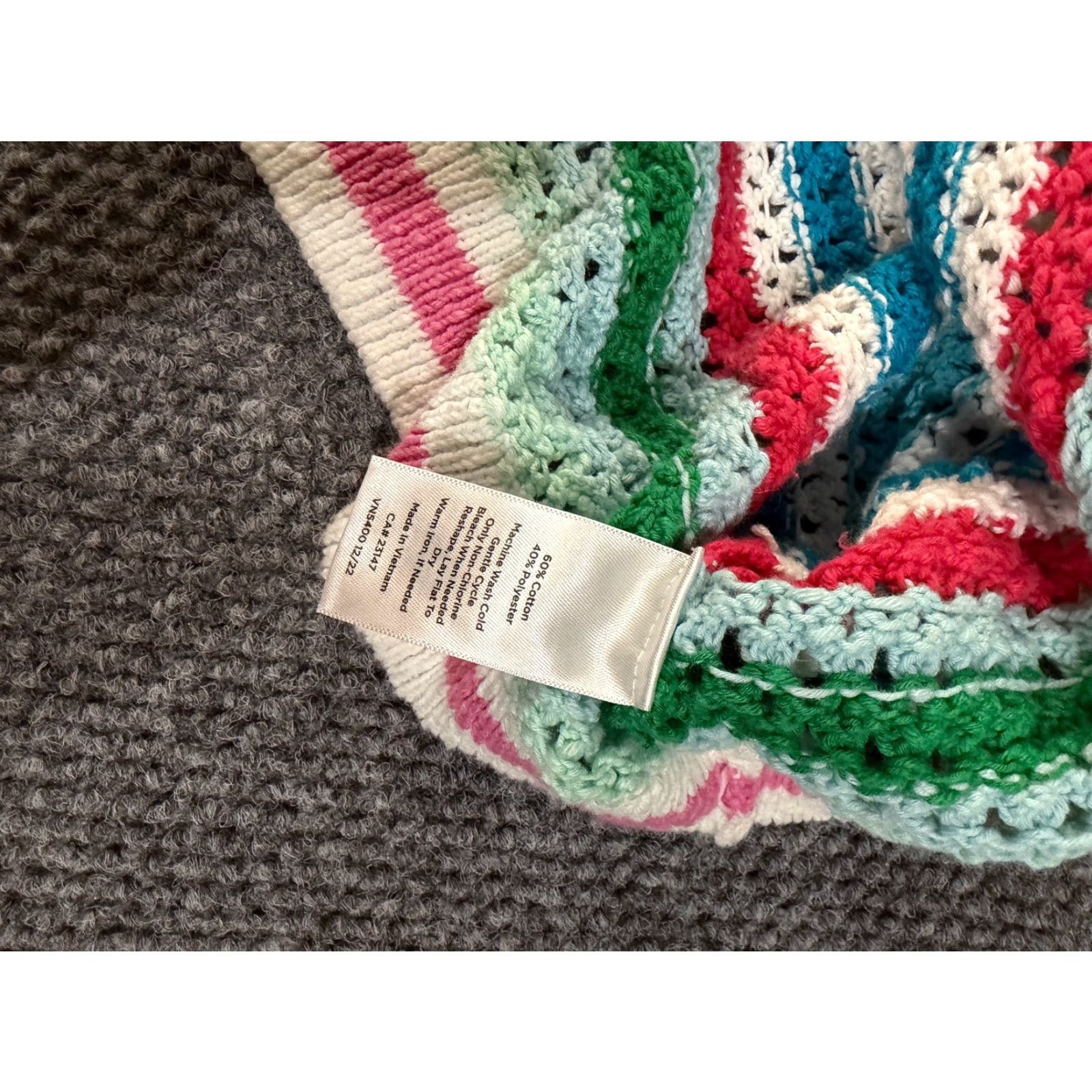 Talbots Talbots Vest Sweater Womens Small Multicolor Striped Crochet Knit Sleeveless Top Size S / US 4 / IT 40 - 5 Thumbnail