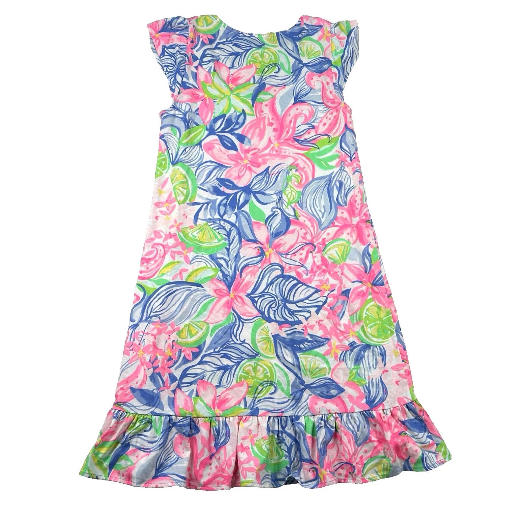 Lilly Pulitzer Lilly Pulitzer Womens XS Rejina Floral Mini Cotton Dress Beachy Tropical Keyhole Size XS / US 0-2 / IT 36-38 - 2 Thumbnail