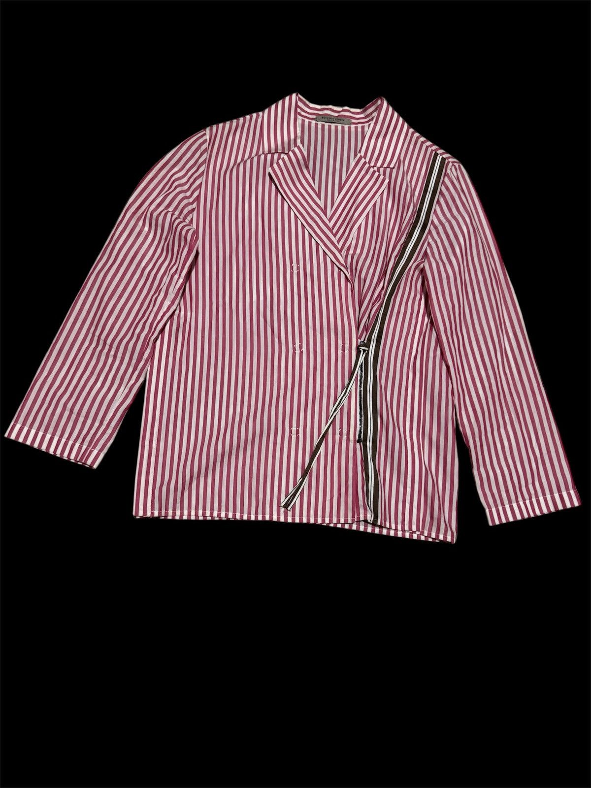 Bottega Veneta × Vintage Vtg Asymmetrical Zipper Bottega Veneta Snap On L/S Shirt Jkt Size S / US 4 / IT 40 - 2 Thumbnail