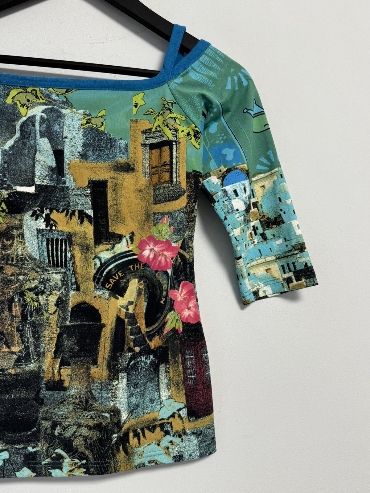 Other Save The Queen 90's Tops Fishbones Abstract Print Poliammide Size M / US 6-8 / IT 42-44 - 2 Thumbnail