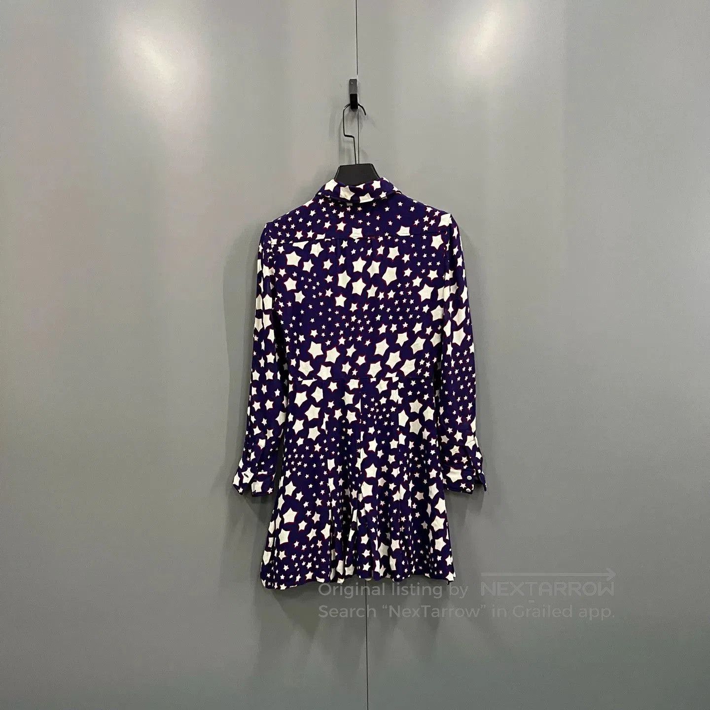 Saint Laurent Paris Saint Laurent Star Print Dress in Purple. Size M / US 6-8 / IT 42-44 - 2 Thumbnail