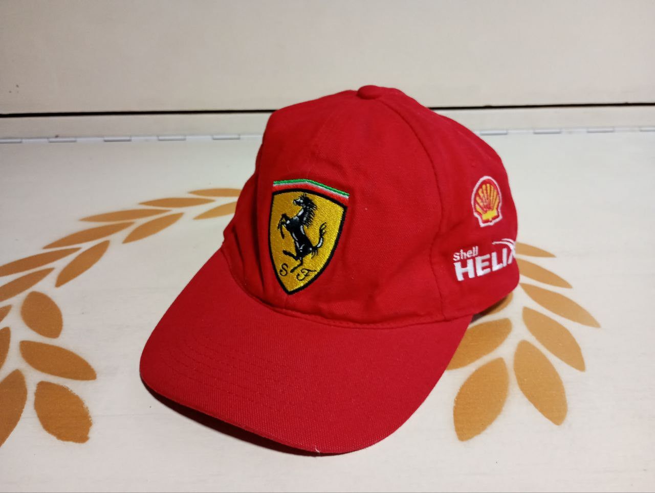 Vintage Ferrari Shell Helix Cap 90’s Red Racing Cap Official