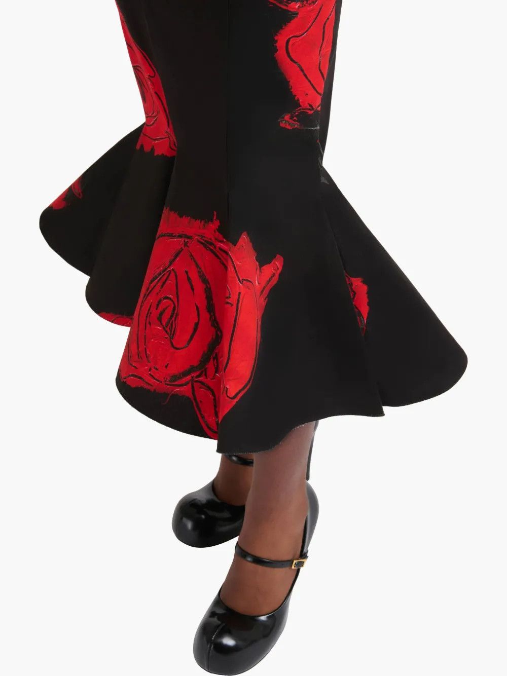 Marni o1w1db10426 Rose-Print Mermaid Dress in Black Size L / US 10 / IT 46 - 5 Thumbnail