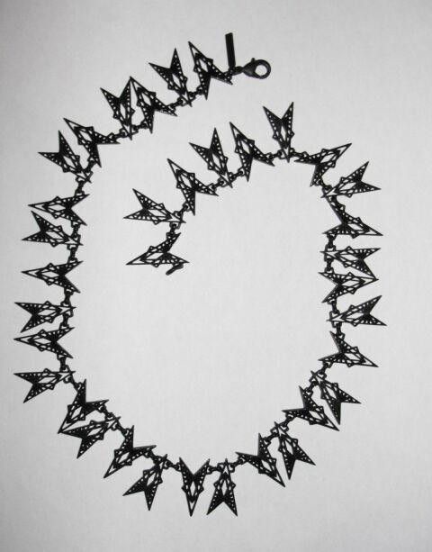 Eddie Borgo Black Enamel Fractured Heart Necklace