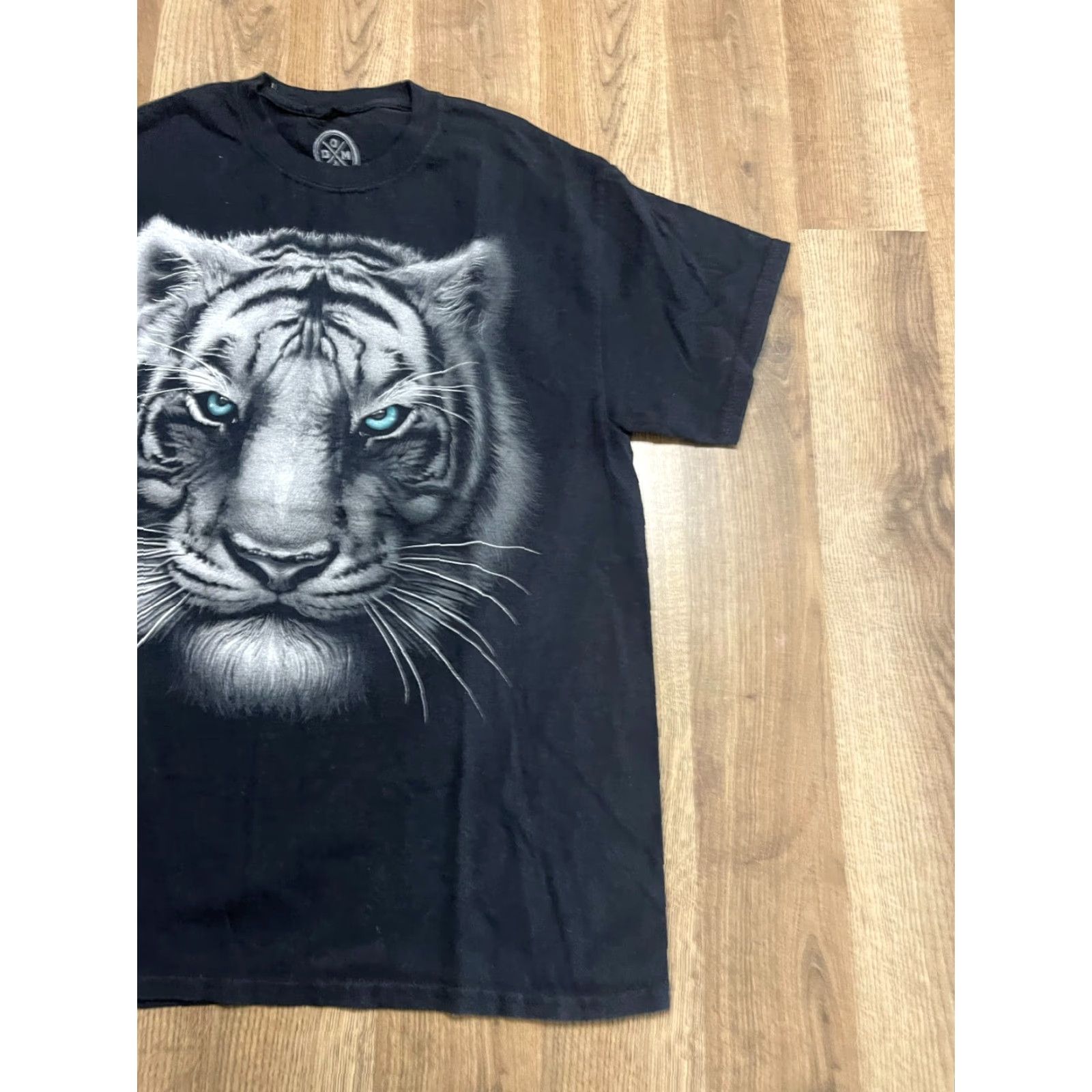 Vintage DOM Shirt Women's Medium Black Printed White Tiger Face Shirt Size M / US 6-8 / IT 42-44 - 4 Thumbnail