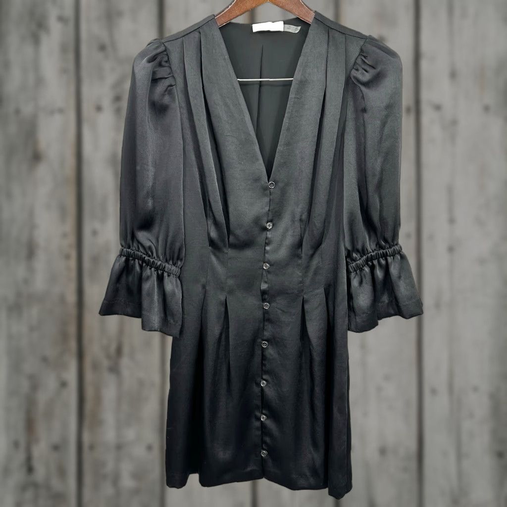 Ramy Brook Ramy Brook Mini Dress Women XS Black Minimalist Flare Sleeve Cottagecore READ Size XS / US 0-2 / IT 36-38 - 1 Thumbnail
