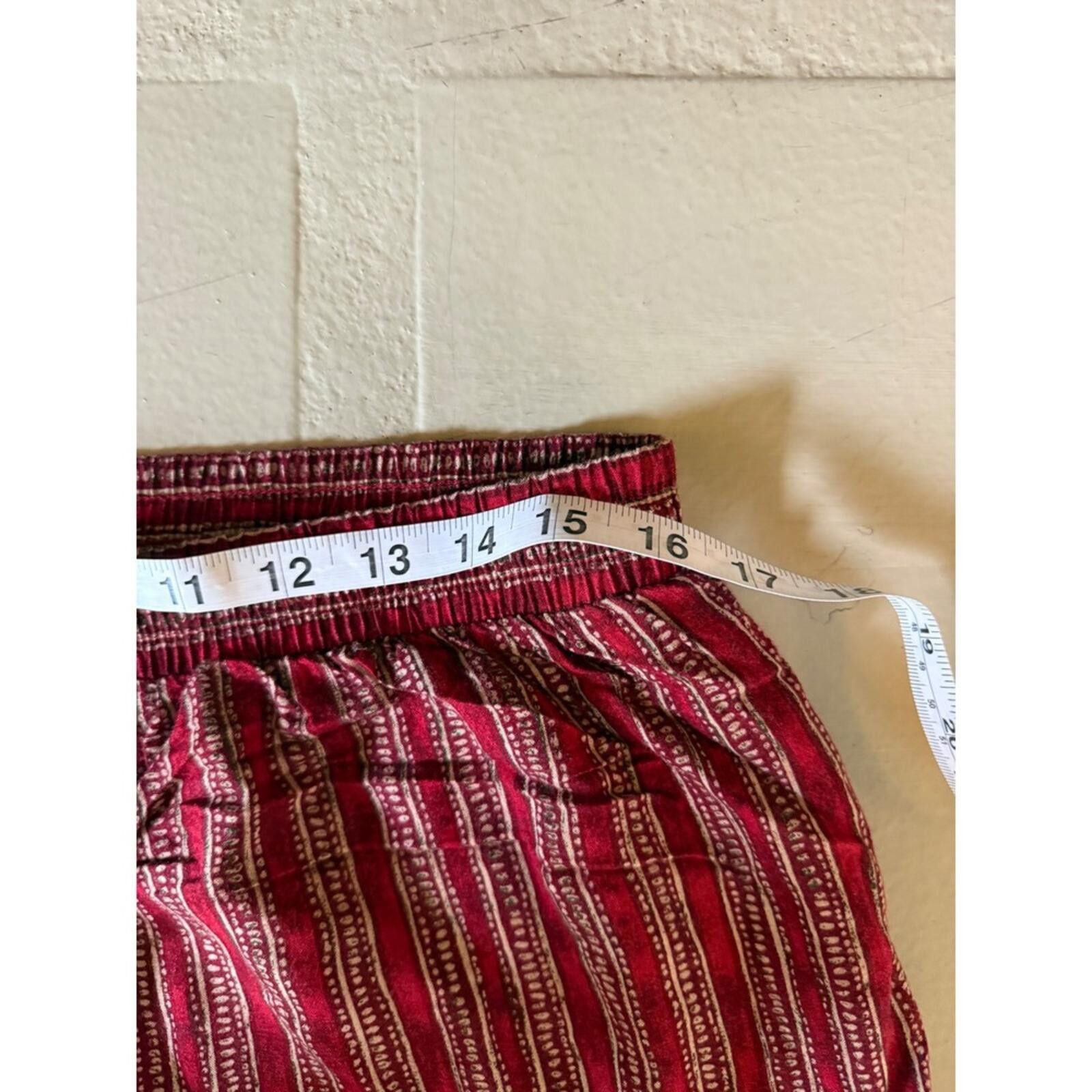 Other Vintage Norton McNaughton Burgundy Striped Rayon Wide Leg 16 Size 38" / US 16 / IT 52 - 8 Thumbnail
