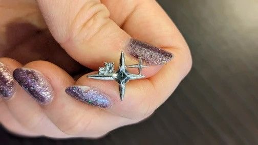 Jewelry Silver Color Four Point Star Zircon Stud Earrings Size ONE SIZE - 4 Thumbnail