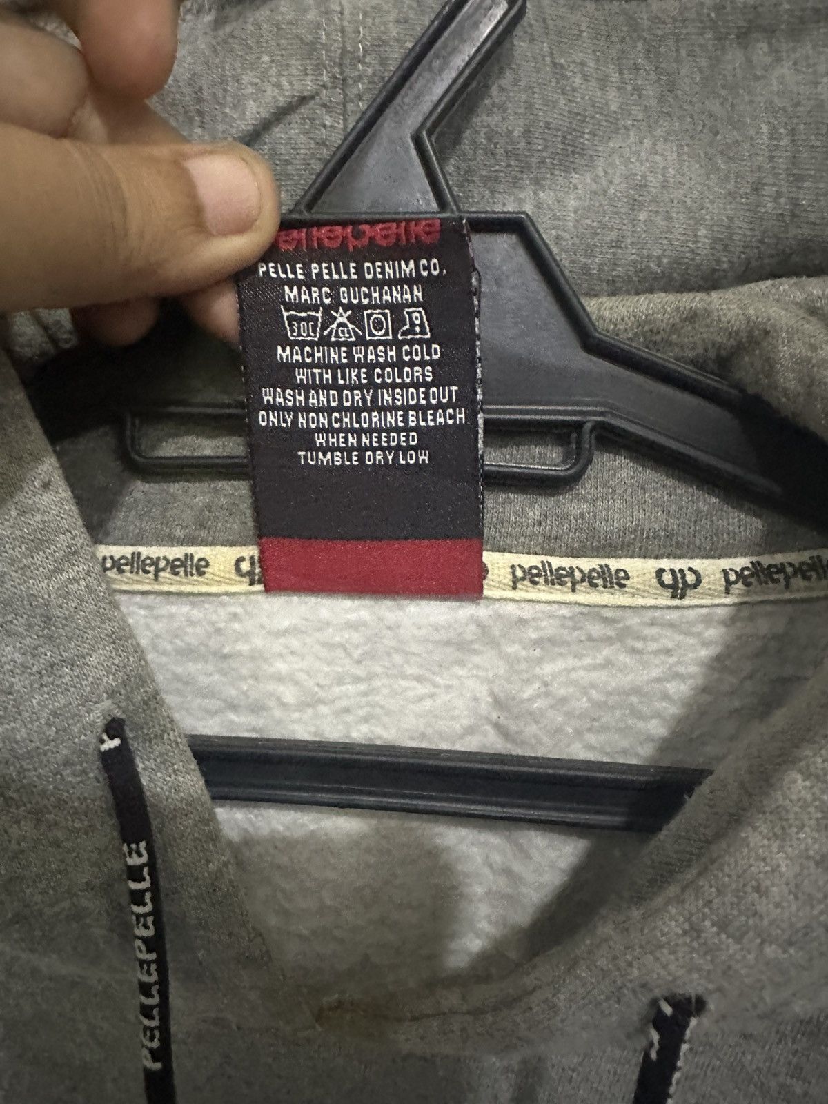 Pelle Pelle Vintage Pelle Pelle Embroidered Logo Grey Hoodie Size US L / EU 52-54 / 3 - 4 Thumbnail