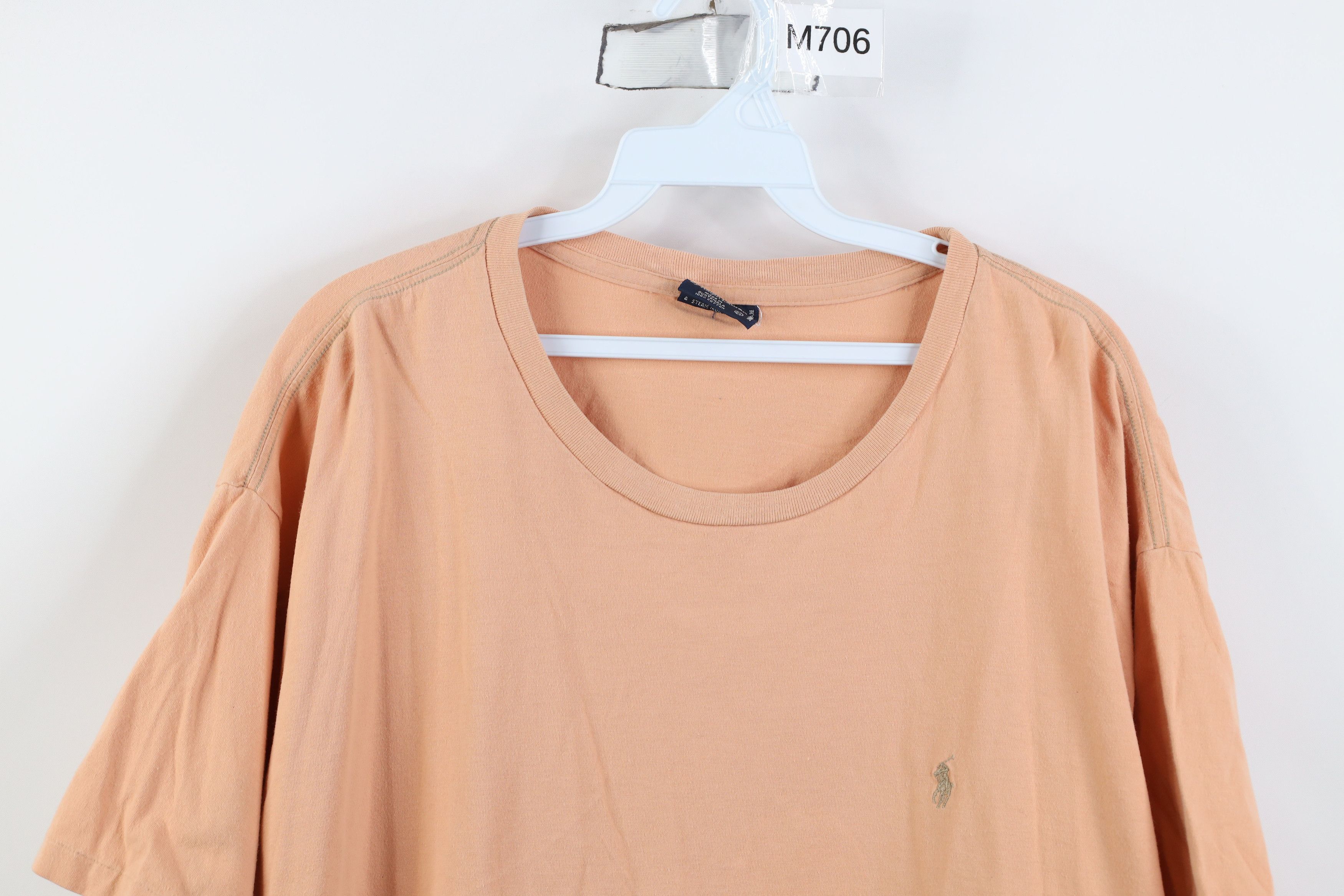 Ralph Lauren Vintage 90s Ralph Lauren Short Sleeve T-Shirt Cotton Peach Size US XL / EU 56 / 4 - 2 Thumbnail