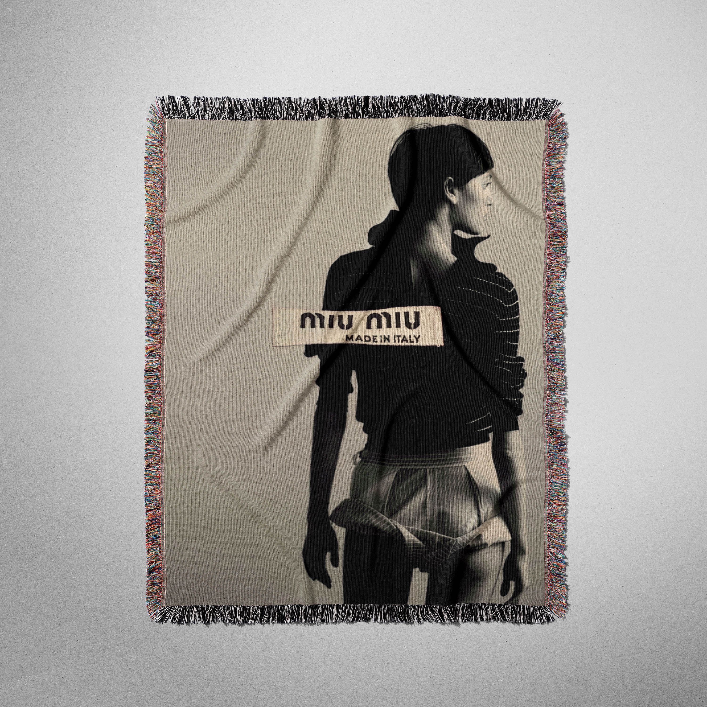 Miu Miu Miu Miu Blanket Woven Art Poster Fashion Gift Logo Size ONE SIZE - 3 Thumbnail