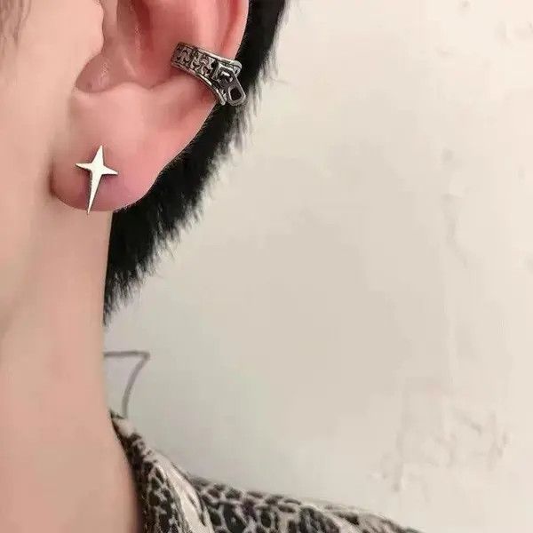 Jewelry STAR Stud 925 Silver Earrings Size ONE SIZE - 2 Thumbnail