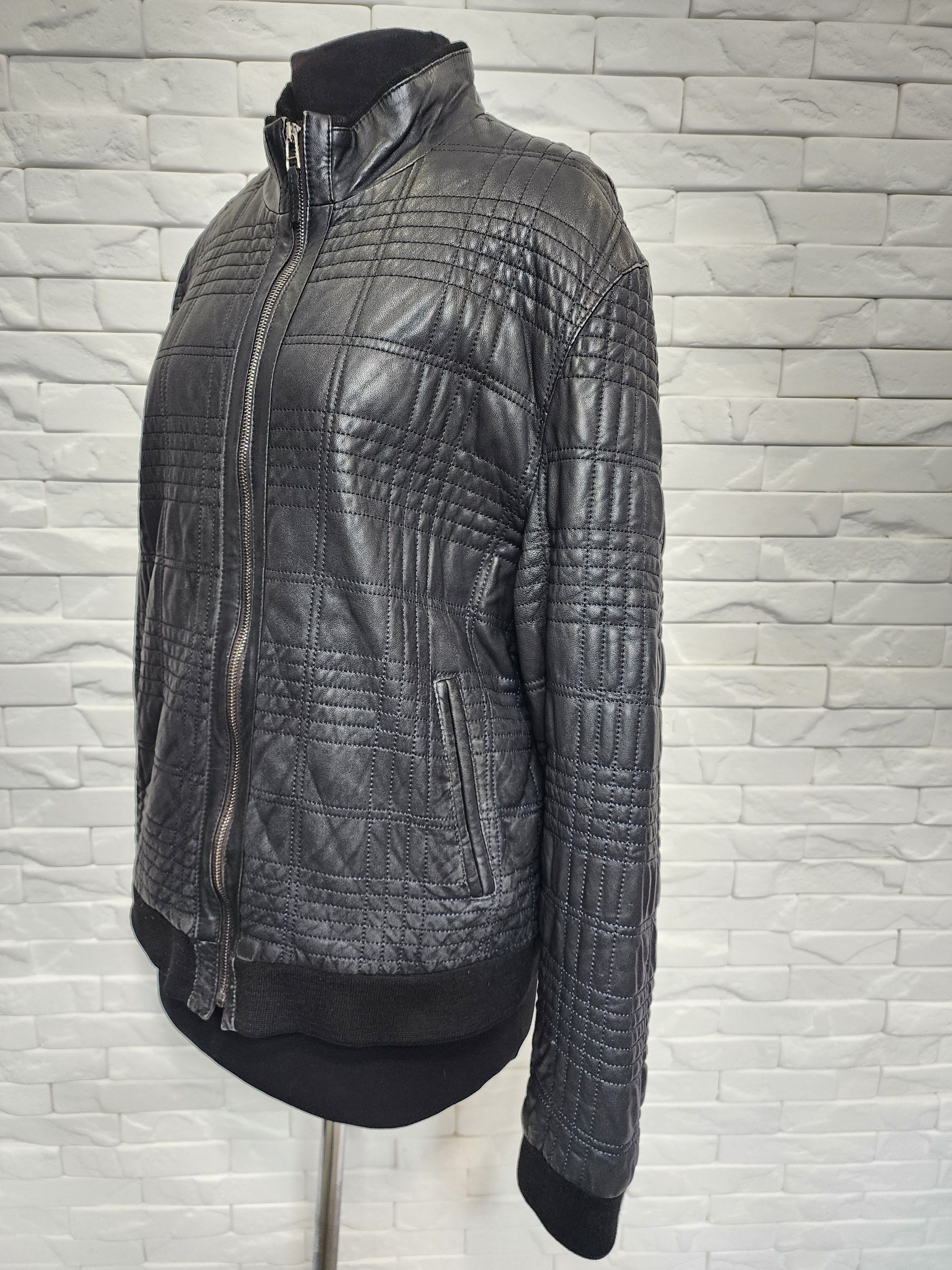 Genuine Leather Men's Black Leather Jacket: Metal Zipper Size US L / EU 52-54 / 3 - 2 Thumbnail