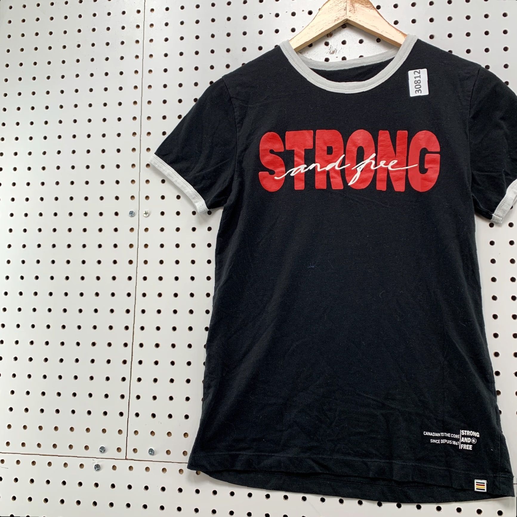 Vintage HUdson Bay Strong And Free Shirt Womens Small Black Ringer Canada 16.5X24.5 Size S / US 4 / IT 40 - 3 Thumbnail