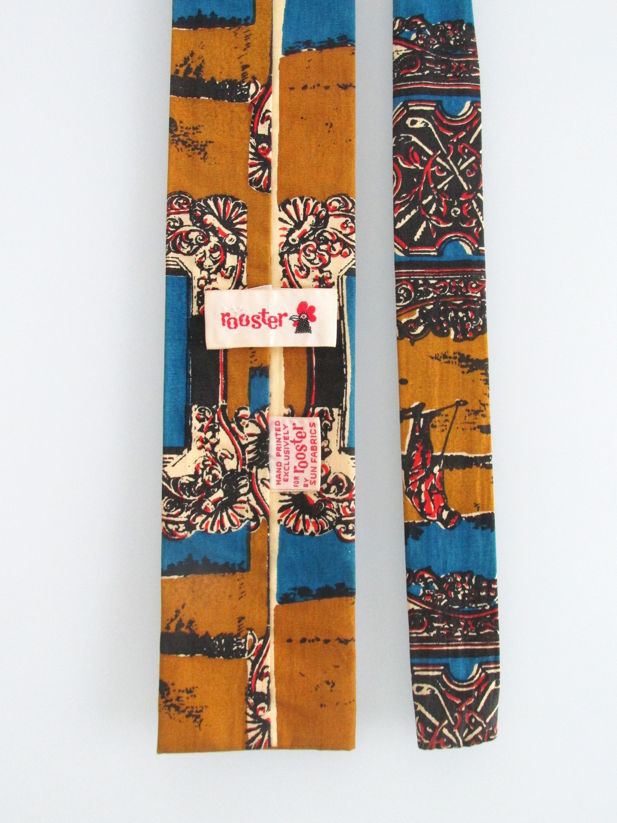 Vintage Rooster Vintage Men's Flat/Square End Cotton Tie Size ONE SIZE - 4 Thumbnail