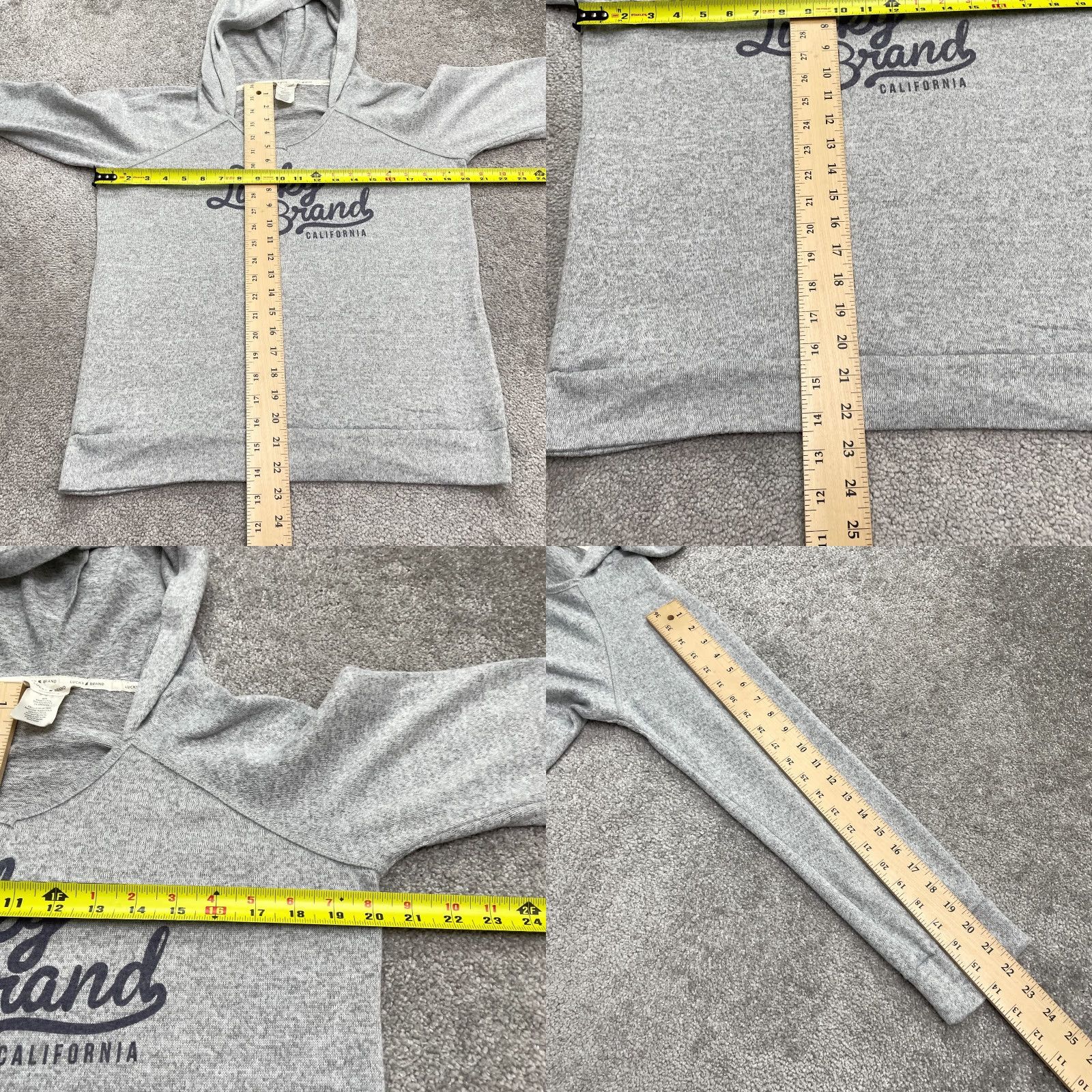 Lucky Brand Lucky Brand Hoodie Pullover Womens Medium Gray Logo Casual Outdoor Sweatshirt Shirt Size M / US 6-8 / IT 42-44 - 8 Thumbnail