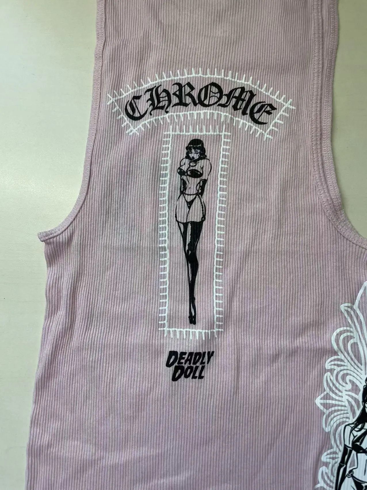 Chrome Hearts Chrome Hearts Deadly Doll Rib Art Basel Flora Pink Tank Top Size M / US 6-8 / IT 42-44 - 10 Thumbnail