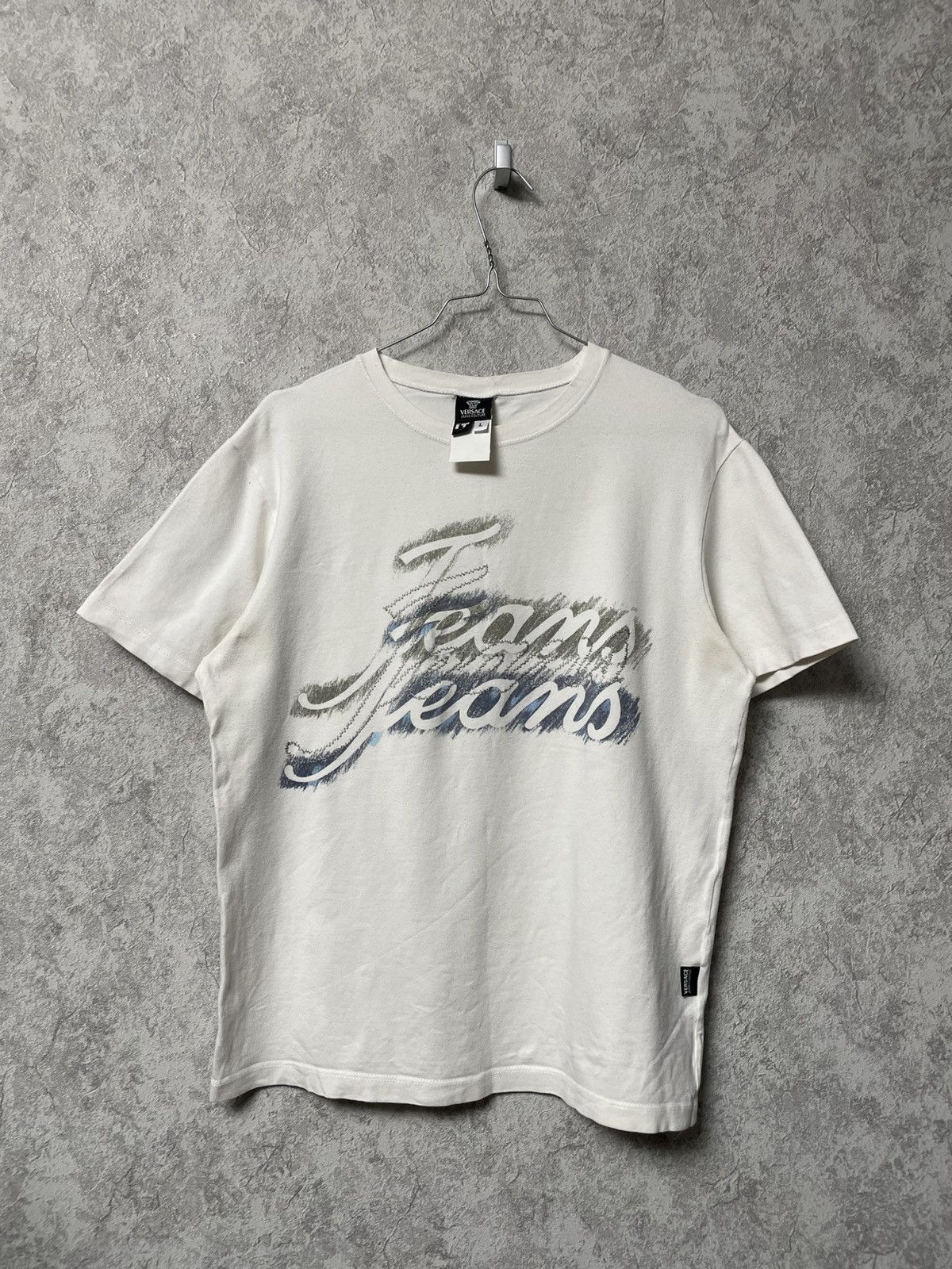 Versace Jeans Couture Vintage Versace Jeans Couture White T-Shirt Women’s Size L / US 10 / IT 46 - 1 Thumbnail