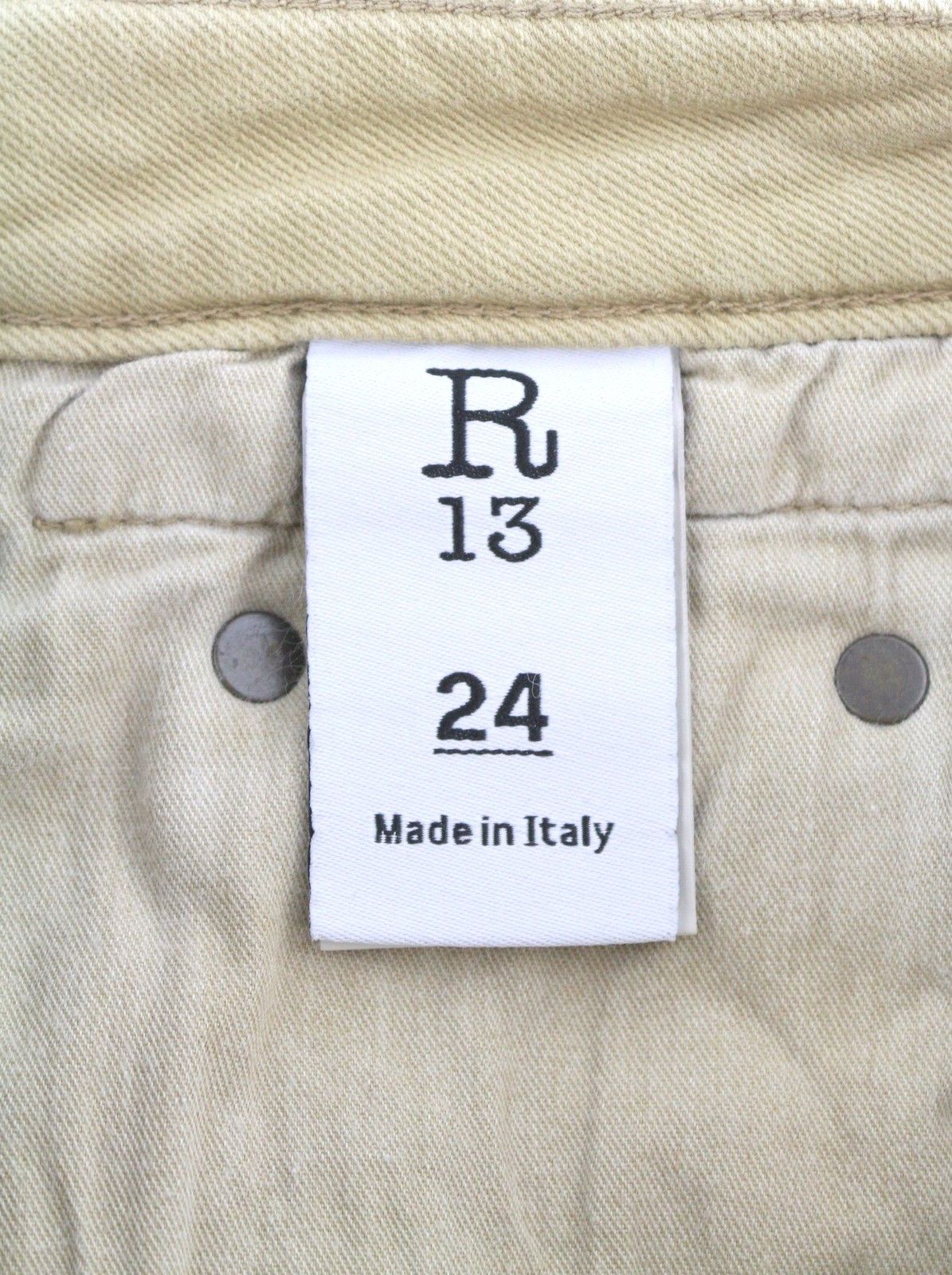 R13 BOY STRAIGHT 24 Khaki Stretch Washed Cropped Zip 86267 Size 24" / US 00 / IT 34 - 9 Thumbnail