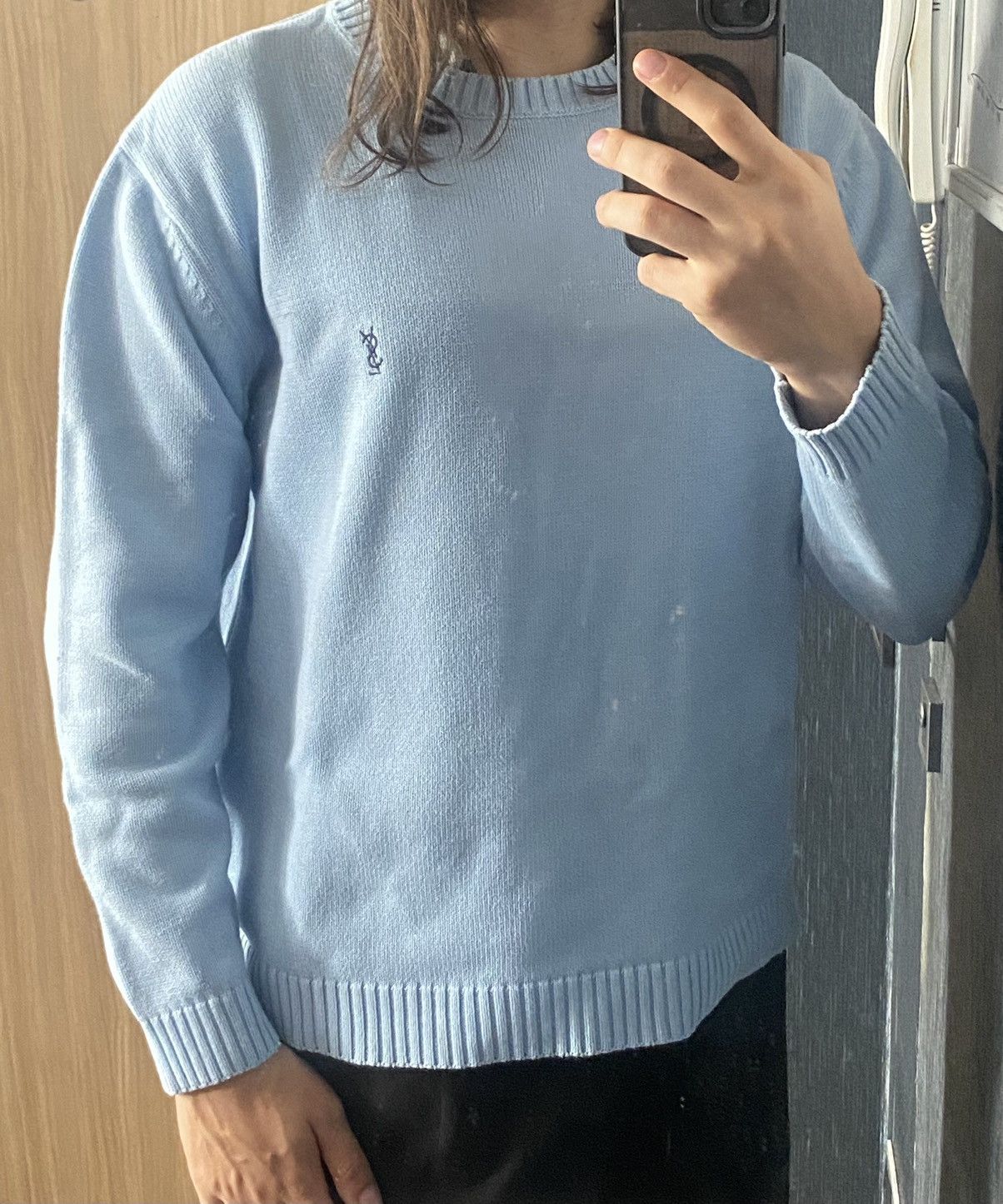 Yves Saint Laurent Blue YSL Sweater Knit Size US M / EU 48-50 / 2 - 16 Thumbnail