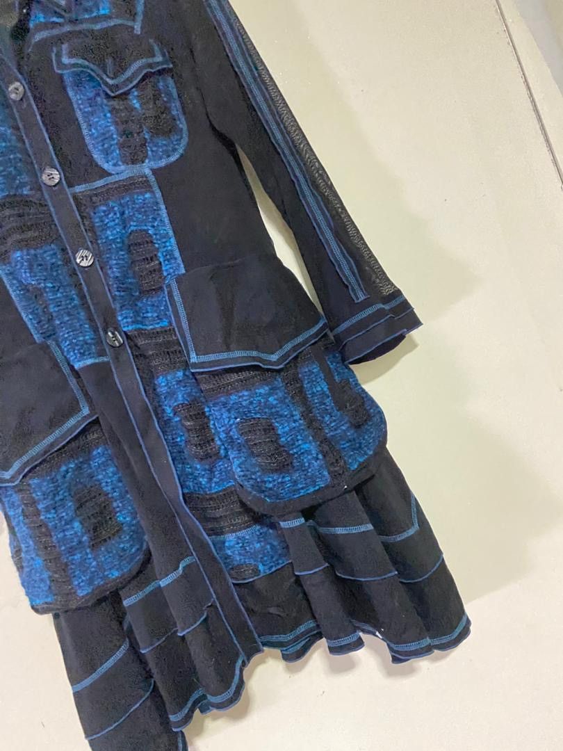 Japanese Brand Vintage Eiko Kondo Patchwork Gothic Style Dress (172) Size XS / US 0-2 / IT 36-38 - 3 Thumbnail