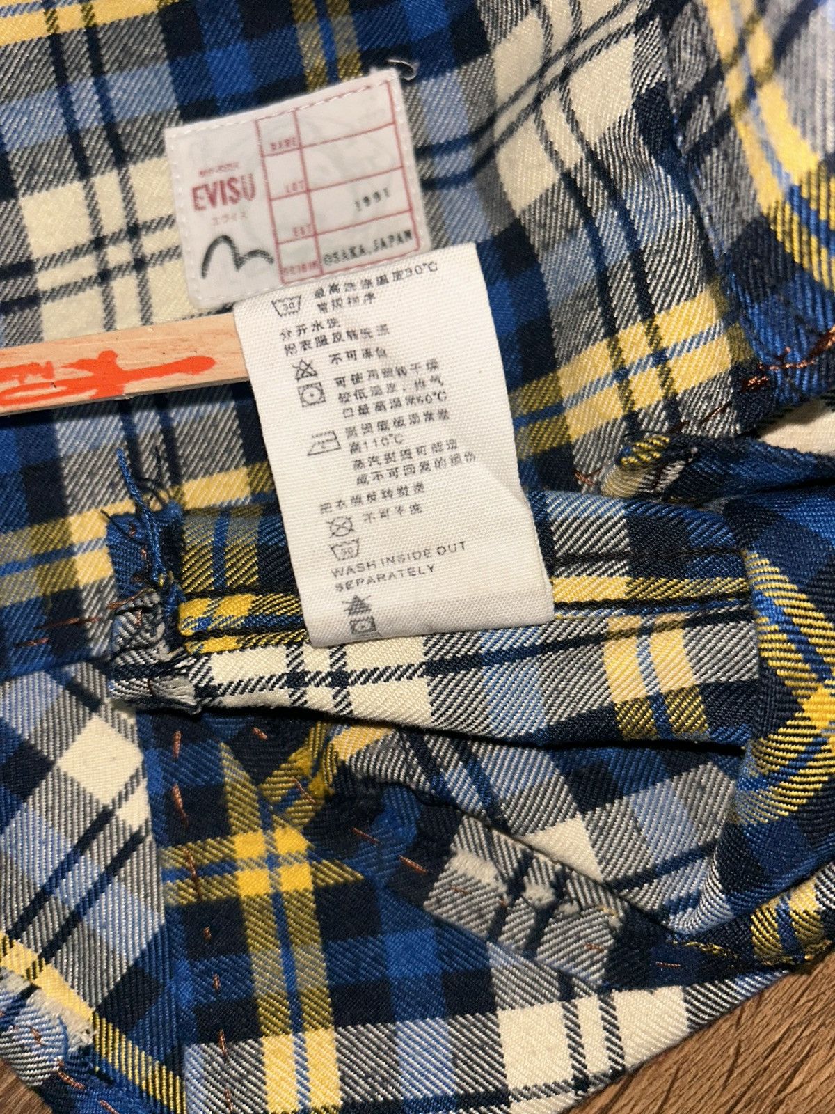 Evisu Evisu Cropped Plaid Check Flannel Shirt Size M / US 6-8 / IT 42-44 - 10 Thumbnail