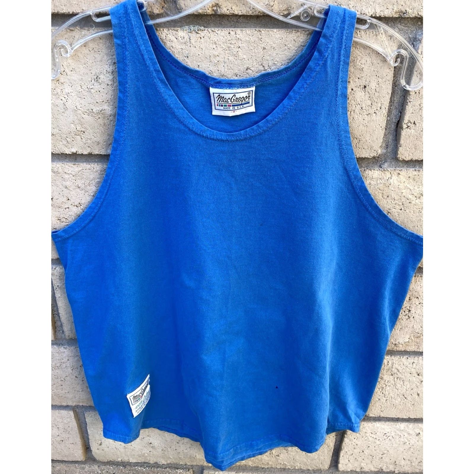 McGregor VINTAGE MacGregor Athletic Tank Top Blue 80s 90s Mens M Worn Hole Made In USA Size US M / EU 48-50 / 2 - 6 Thumbnail