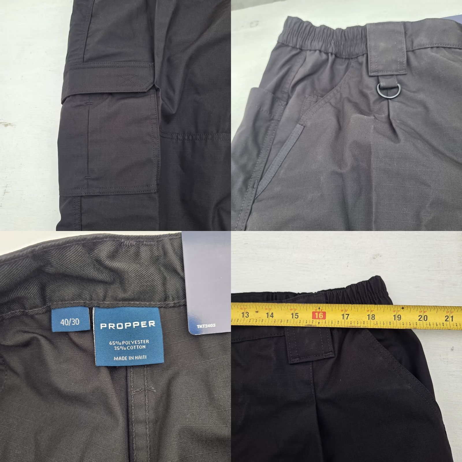 Propper PROPPER Mens Lightweight Canvas Tactical Cargo Pants 40X30 Black EUC Size US 40 / EU 56 - 8 Thumbnail