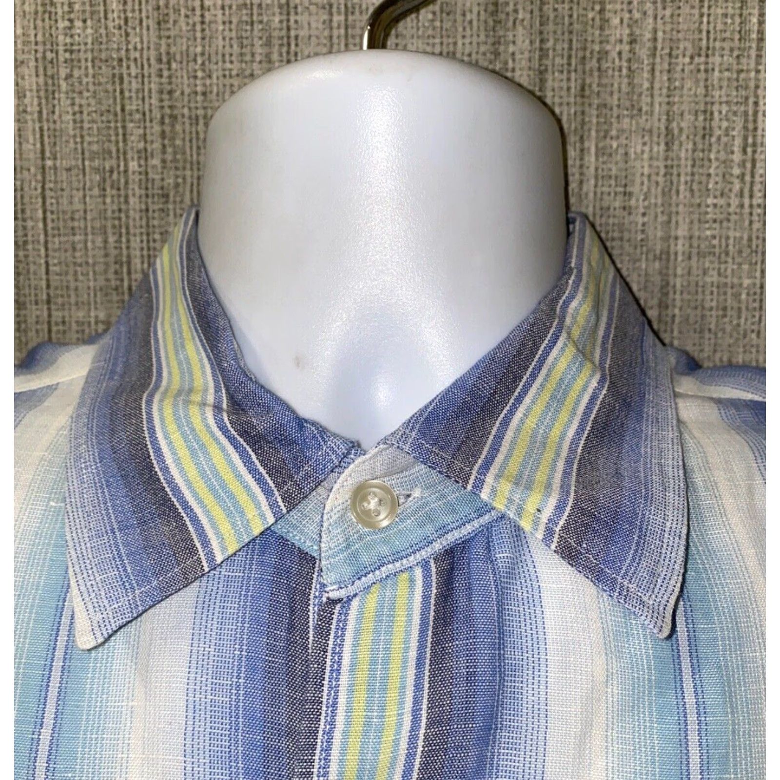 Celio Celio Shirt Mens Size L Multicolor Striped Button-Front Long Sleeve Casual Colorful Regular Fit Size US L / EU 52-54 / 3 - 3 Thumbnail